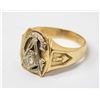 Image 2 : 10G 14K GOLD MASONIC RING SZ 13.75 W DIAMOND