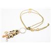 Image 1 : 14K GOLD RING WITH CHAIN & GOLD CHARMS