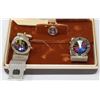 Image 2 : MENS CUFFLINK AND TIE CLIP SET VINTAGE