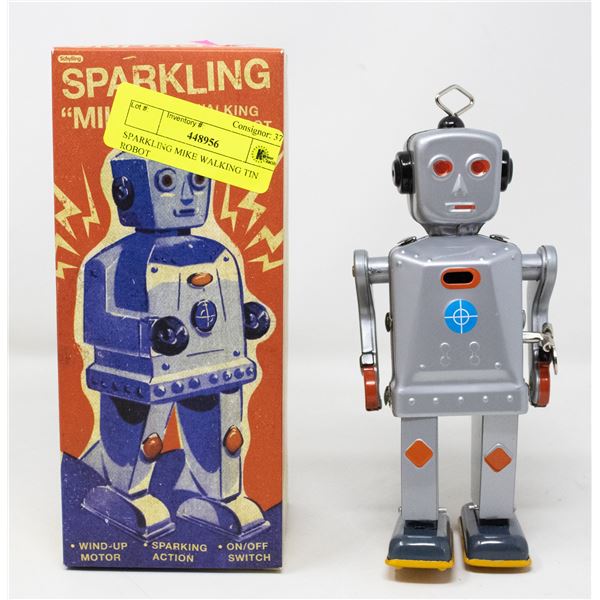 SPARKLING MIKE WALKING TIN ROBOT