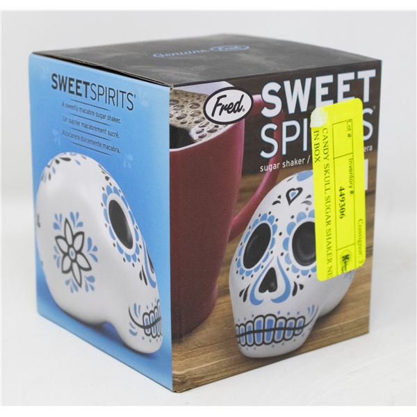 CANDY SKULL SUGAR SHAKER NEW IN BOX