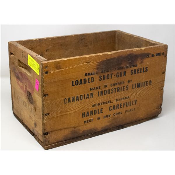 ANTIQUE CIL WOOD AMMUNITION CRATE