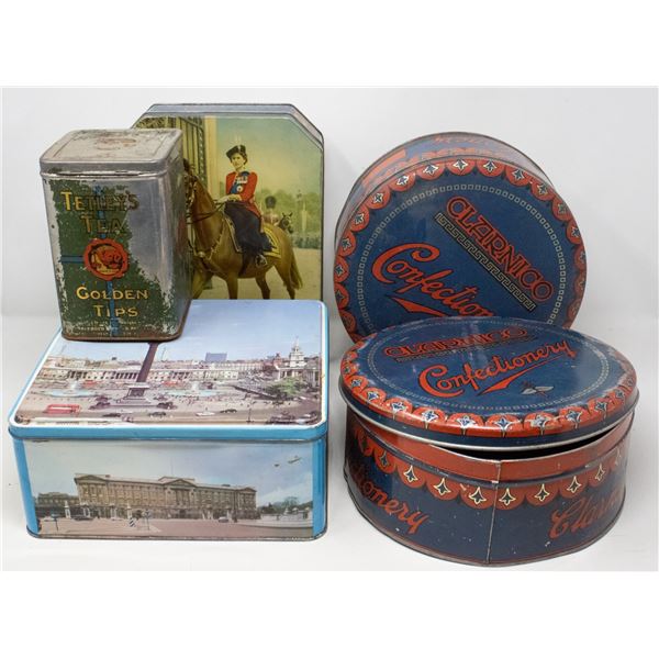 LOT OF ASSORTED ANTIQUE TEA TINS