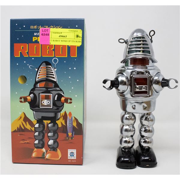 PLANET ROBOT WIND UP TIN ROBOT IN BOX