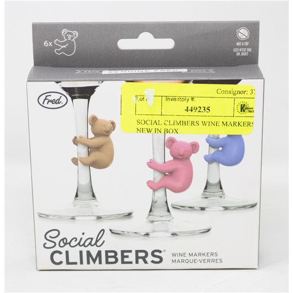 SOCIAL CLIMBERS WINE MARKERS NEW IN BOX