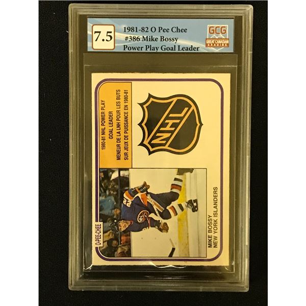 1981-82 O-PEE-CHEE NO. 386 MIKE BOSSY (GCG 7.5)