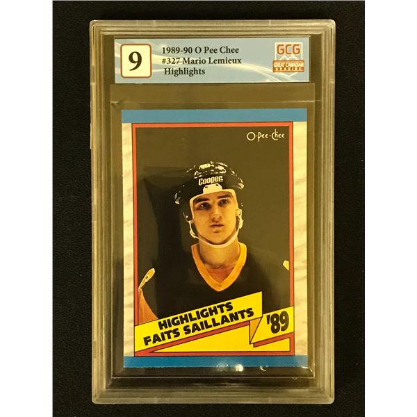 1989-90 O-PEE-CHEE NO. 327 MARIO LEMIEUX (GCG 9)