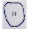 Image 2 : 14k Gold and Lapis Lazuli Necklace Earrings