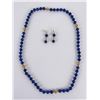 Image 3 : 14k Gold and Lapis Lazuli Necklace Earrings