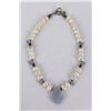 Image 3 : Sterling Silver Blue Agate Pearl Necklace