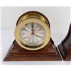 Image 2 : Brass Cheslea Quartz Clock Barometer Bookend Set