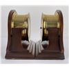 Image 5 : Brass Cheslea Quartz Clock Barometer Bookend Set