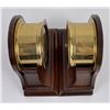 Image 6 : Brass Cheslea Quartz Clock Barometer Bookend Set