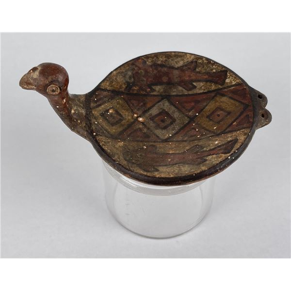 Polychrome Pre Columbian Pottery Turtle Effigy