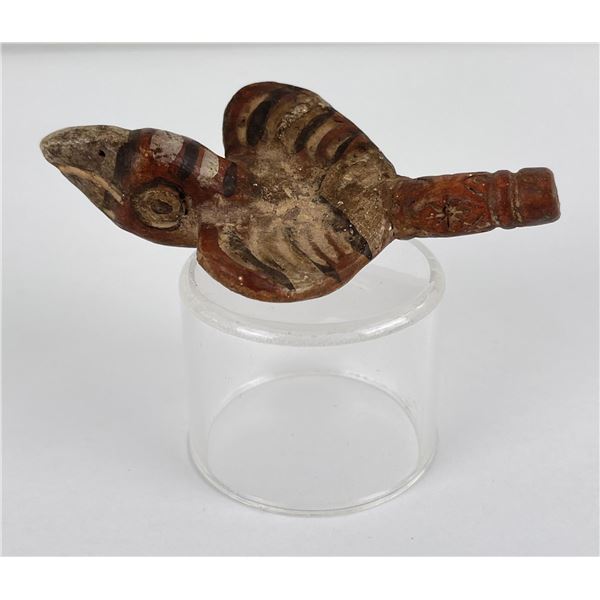 Polychrome Pre Columbian Pottery Parrot Whistle