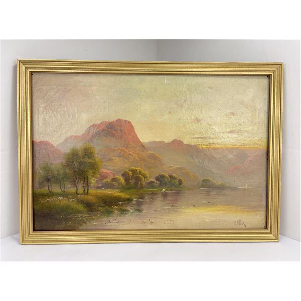 Antique Oil on Canvas Painting Signed Miller
