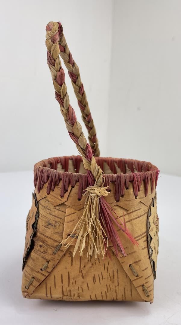 Ojibwe Indian Birch Bark Basket