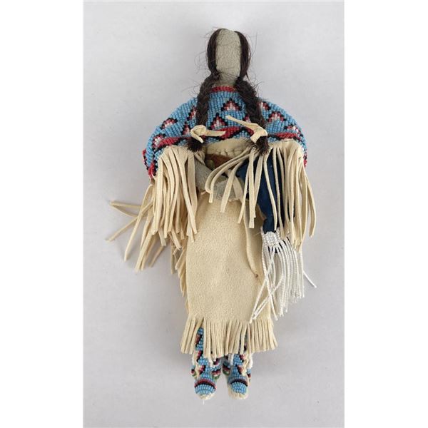 Plains Native American Indian Beaded Doll