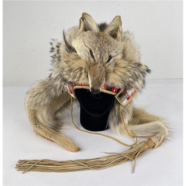 Rendezvous Native American Beaded Coyote Headdress