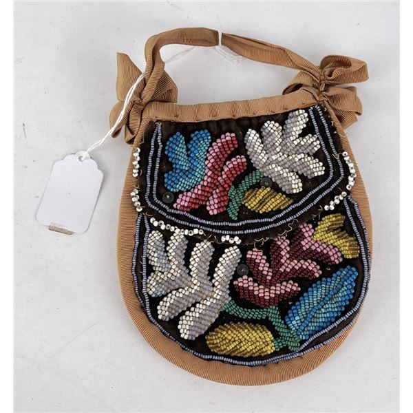 Antique Iroquois Indian Beaded Purse Bag