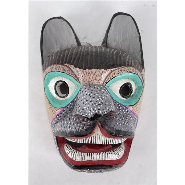 Mexican Wooden Wolf Dance Mask