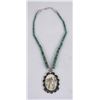 Image 2 : Navajo Sterling Turquoise Scrimshaw Necklace