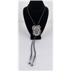 Navajo Sterling Silver Banded Agate Bolo Tie
