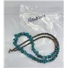 Image 7 : Navajo Sterling Silver Turquoise Nugget Necklace