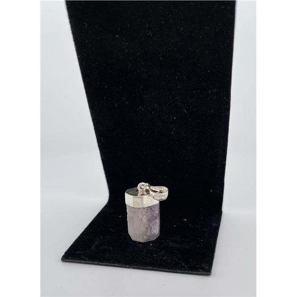 Sterling Silver Purple Fluorite Necklace Pendant