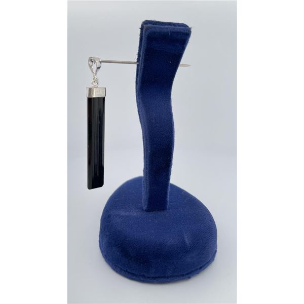 Sterling Silver Black Tourmaline Necklace Pendant