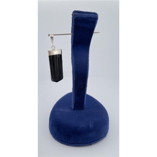 Sterling Silver Black Tourmaline Necklace Pendant