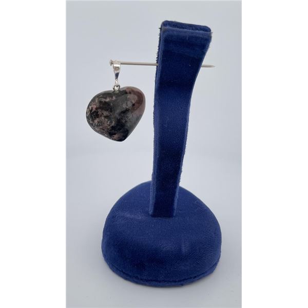 Sterling Rhodochrosite Heart Necklace Pendant