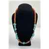 Santo Domingo Indian Turquoise Coral Necklace