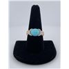 Image 1 : 14k Yellow Gold Sleeping Beauty Turquoise Ring