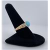 Image 2 : 14k Yellow Gold Sleeping Beauty Turquoise Ring