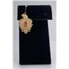 14k Gold Ruby Necklace Pendant