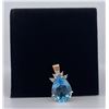 10k Gold Blue Topaz Necklace Pendant
