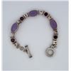 Sterling Silver Garnet Amethyst Link Bracelet