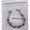 Image 4 : Sterling Silver Garnet Amethyst Link Bracelet