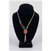 Navajo Sterling Silver Turquoise Coral Necklace
