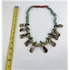 Image 4 : Navajo Buffalo Tooth Turquoise Nugget Necklace