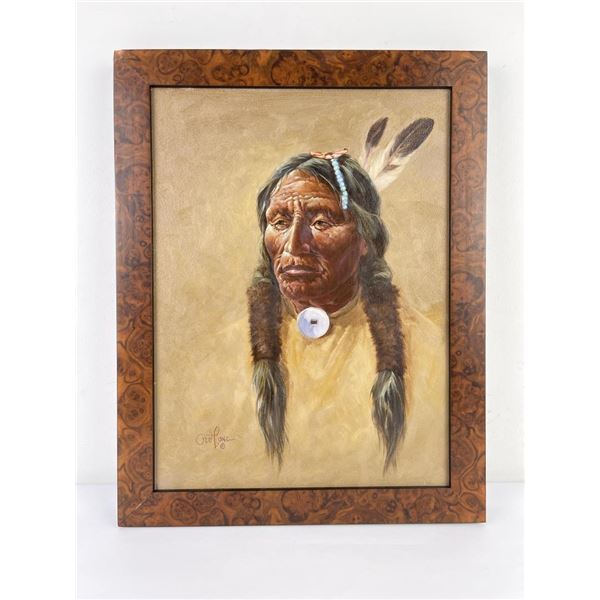 Ted Long Kill Bear Indian Oil Painting