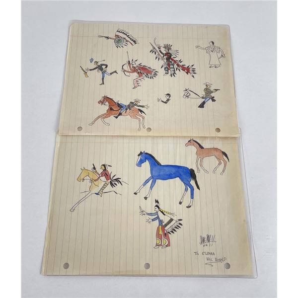 Dave Powell Montana Indian Ledger Drawings