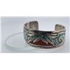 Image 1 : Zuni Inlaid Sterling Silver Turquoise Bracelet