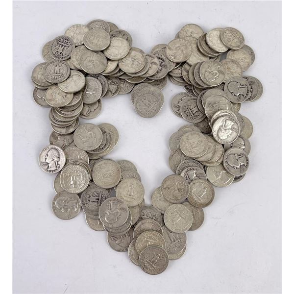 164 90% Silver Washington Quarters