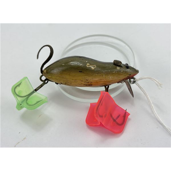 Antique Heddon Meadow Mouse Wood Fishing Lure