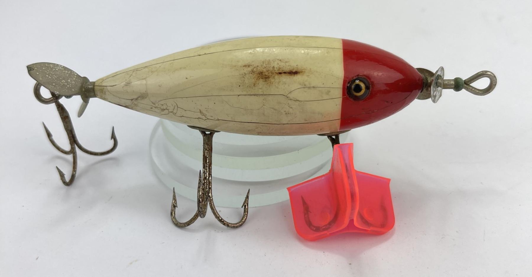 Leurre De Pêche Vintage Original Heddon Wood Basser - Top Water Pour Brochet Et Black-bass