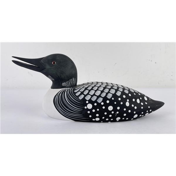 Painted Carved Wood Loon Decoy