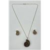 Image 4 : Sterling Silver Ammonite Necklace and Earrings