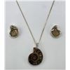 Image 5 : Sterling Silver Ammonite Necklace and Earrings